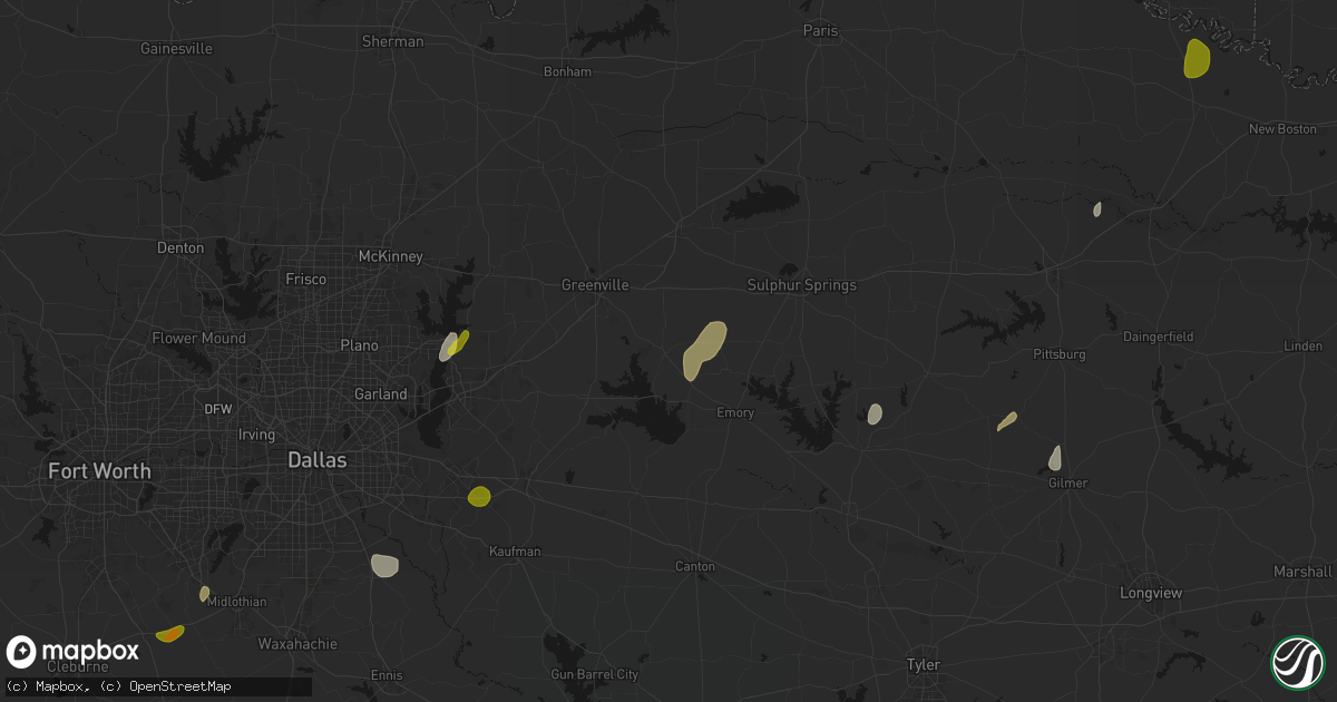 Hail map in Lone Oak, TX on June 2, 2026