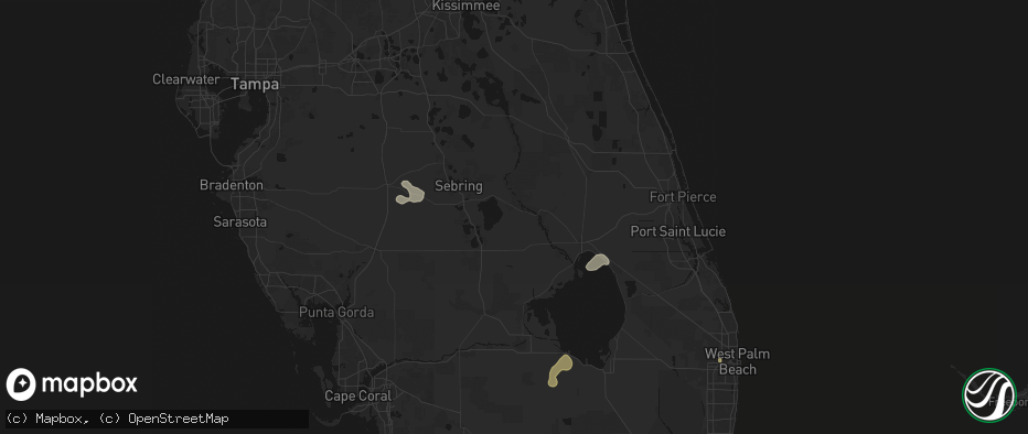 Hail map in Lorida, FL on June 2, 2026