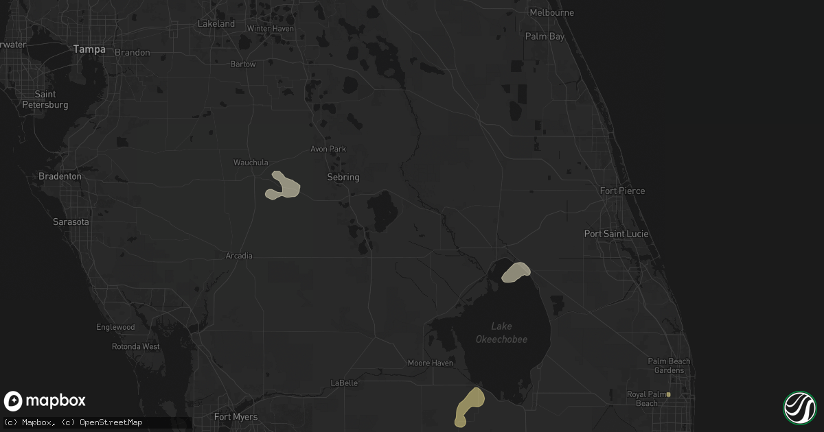 Hail map in Lorida, FL on June 2, 2026