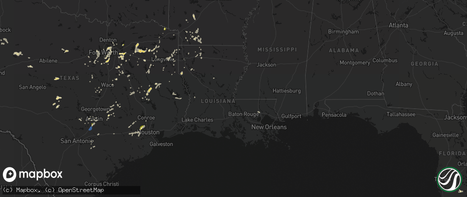 Hail map in Louisiana on June 2, 2026