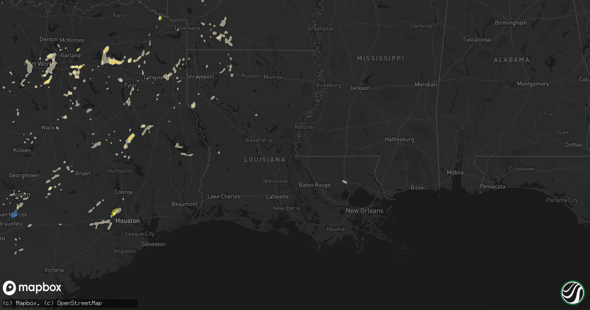 Hail map in Louisiana on June 2, 2026