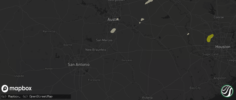 Hail map in Luling, TX on June 2, 2026