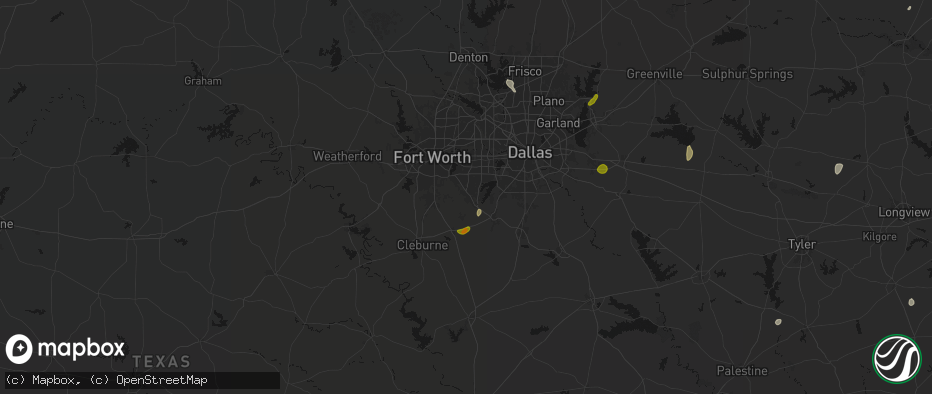 Hail map in Mansfield, TX on June 2, 2026