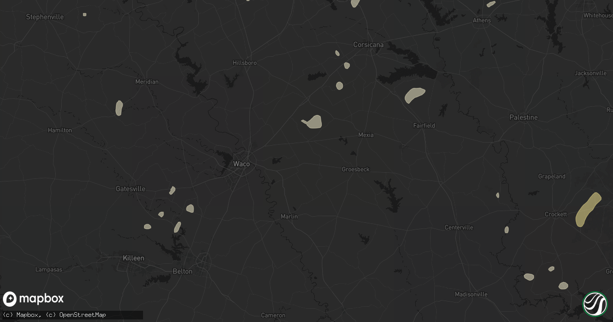Hail map in Mart, TX on June 2, 2026