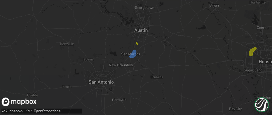 Hail map in Martindale, TX on June 2, 2026
