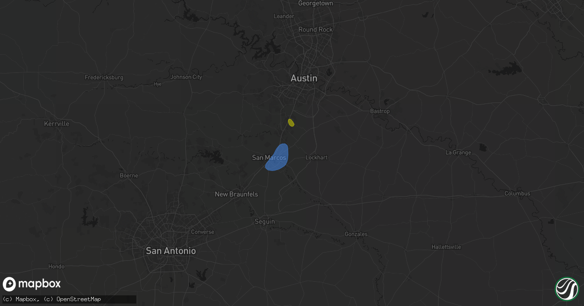Hail map in Maxwell, TX on June 2, 2026