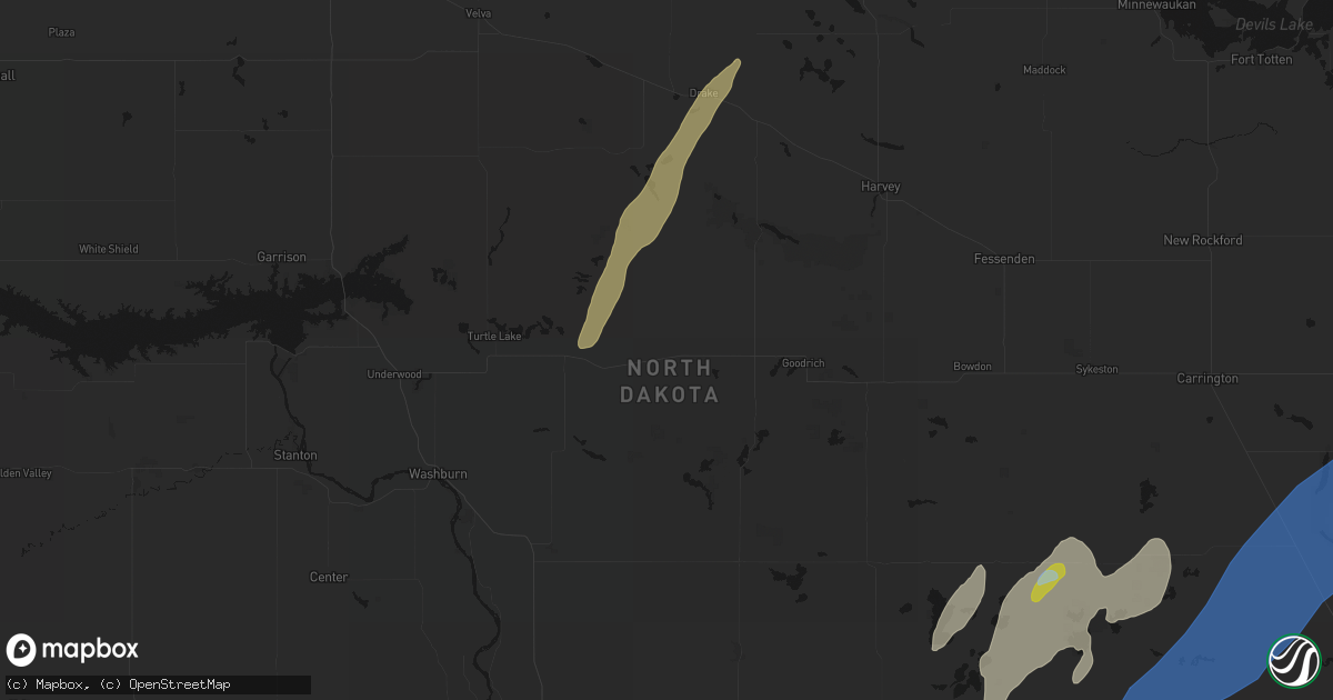 Hail map in Mcclusky, ND on June 2, 2026