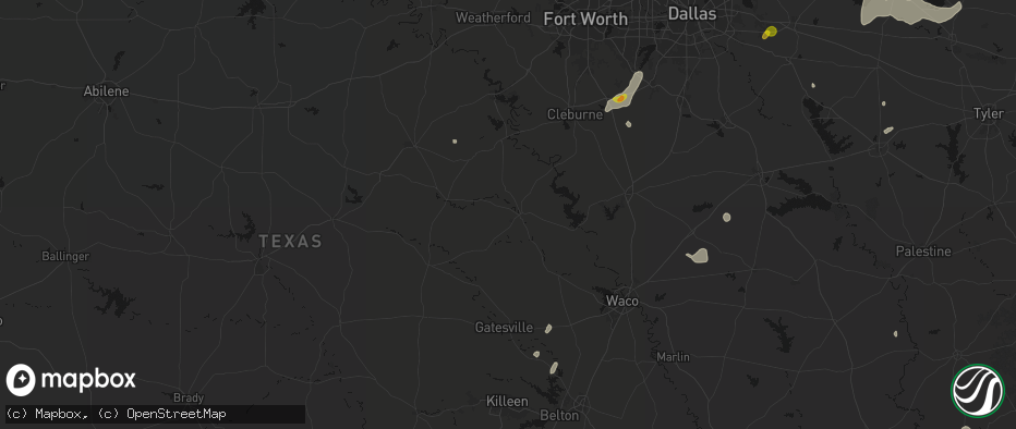 Hail map in Meridian, TX on June 2, 2026