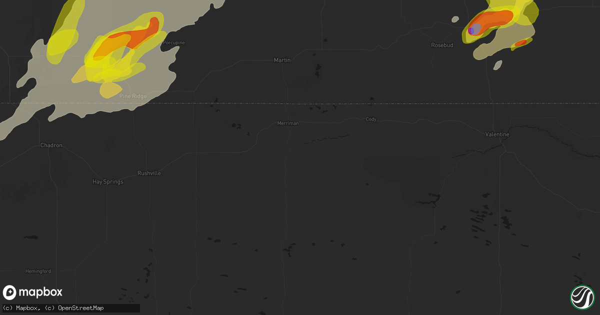 Hail map in Merriman, NE on June 2, 2026