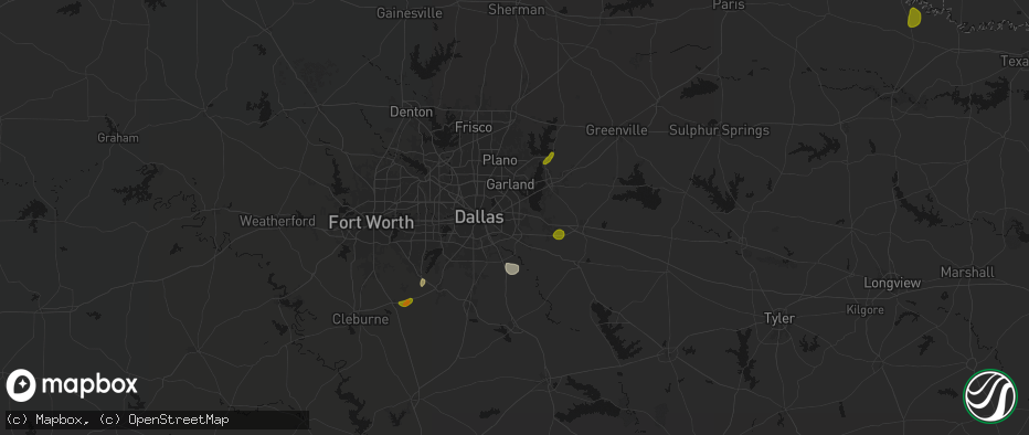 Hail map in Mesquite, TX on June 2, 2026