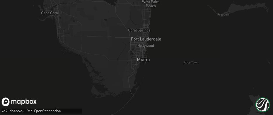 Hail map in Miami, FL on June 2, 2026