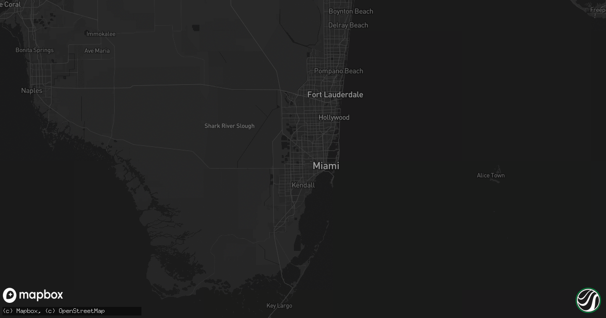 Hail map in Miami, FL on June 2, 2026