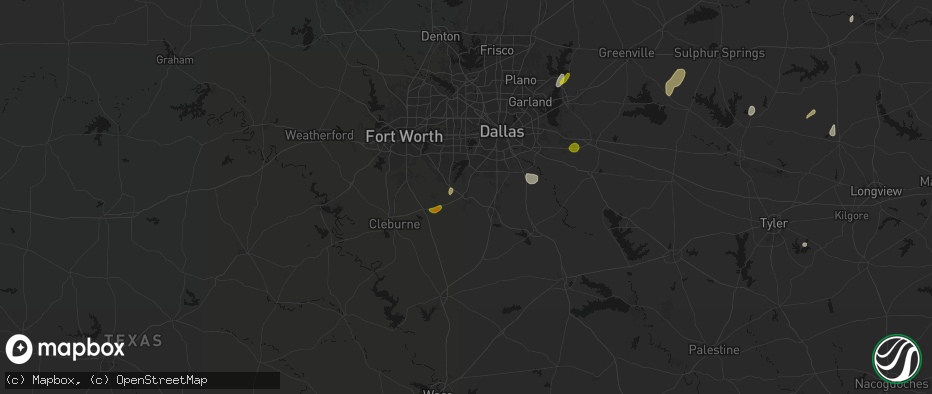 Hail map in Midlothian, TX on June 2, 2026
