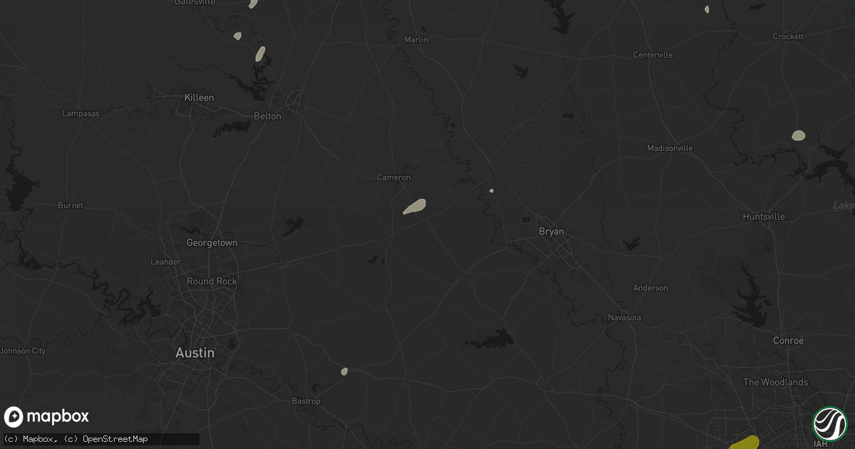 Hail map in Milano, TX on June 2, 2026