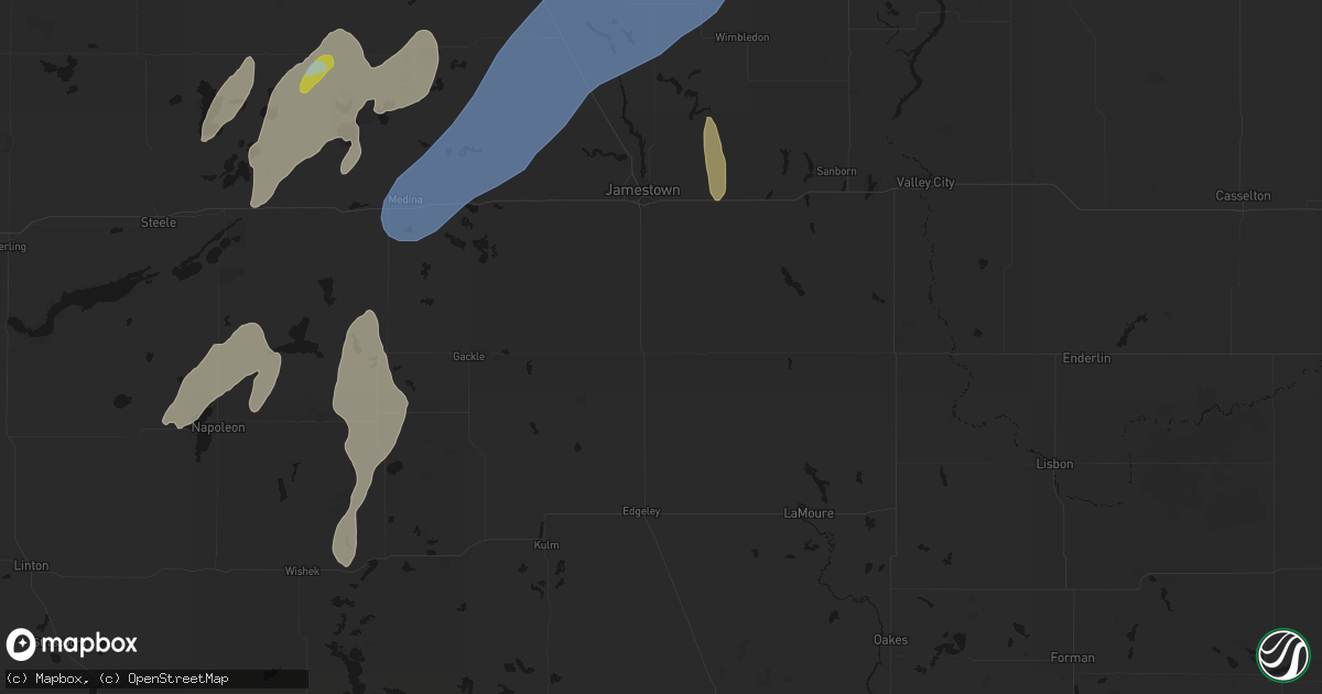 Hail map in Montpelier, ND on June 2, 2026