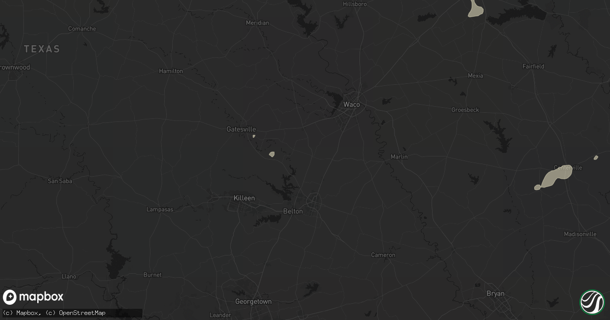 Hail map in Moody, TX on June 2, 2026