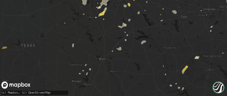 Hail map in Mount Calm, TX on June 2, 2026