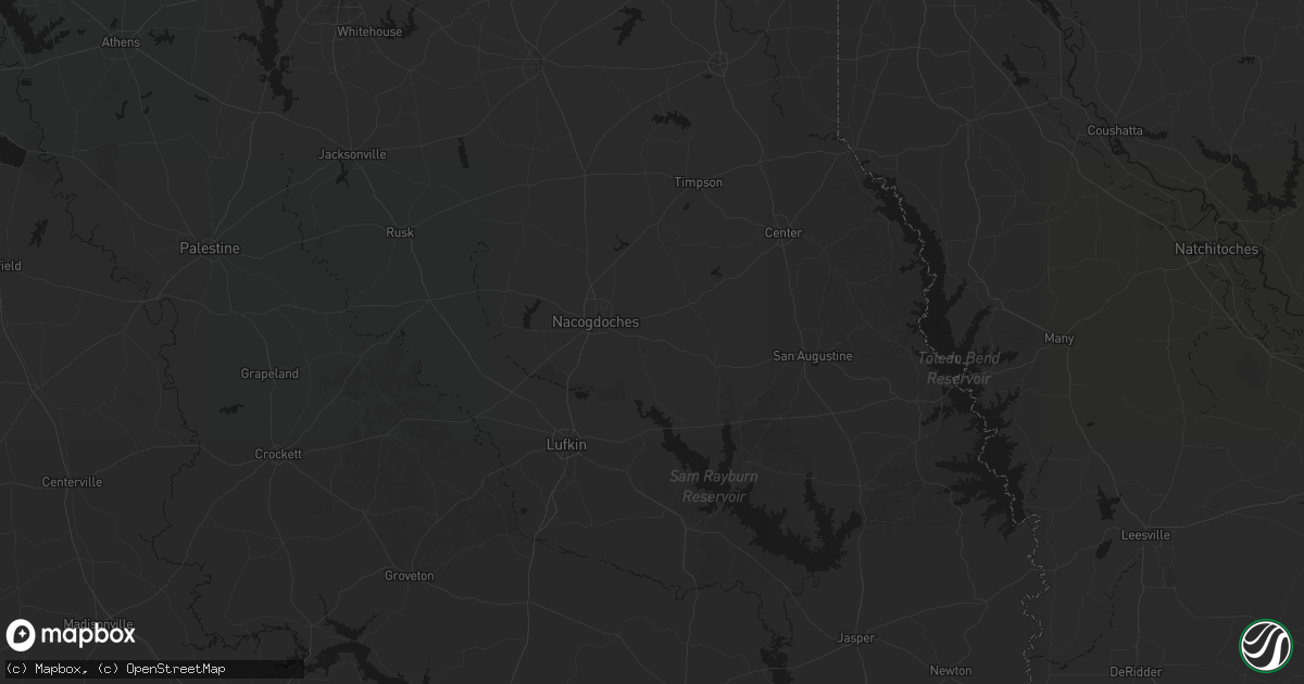 Hail map in Nacogdoches, TX on June 2, 2026