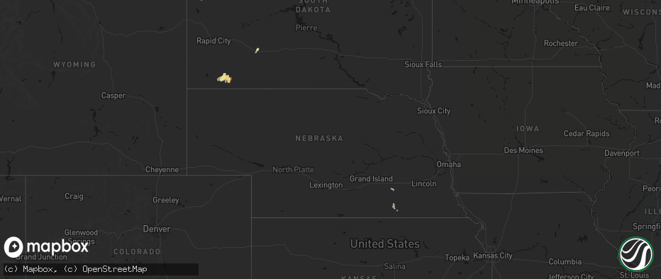 Hail map in Nebraska on June 2, 2026