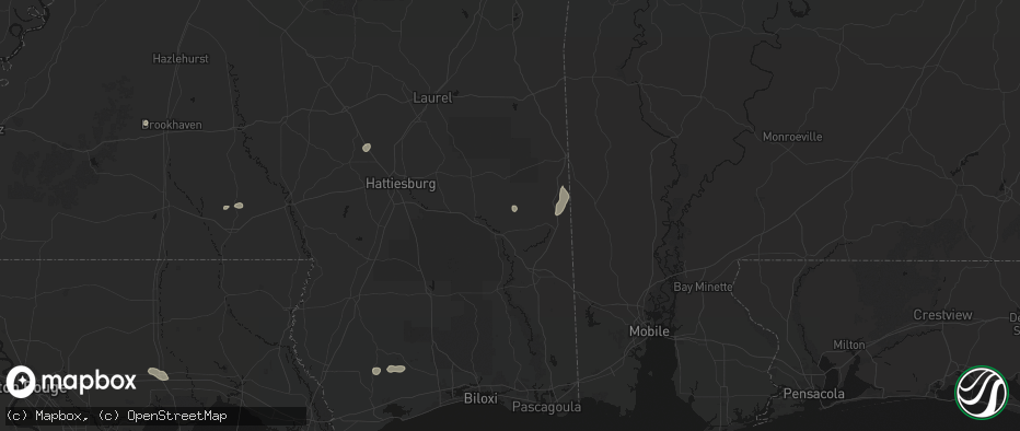 Hail map in Neely, MS on June 2, 2026