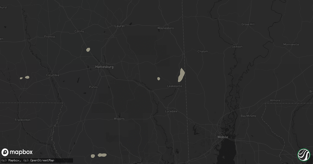 Hail map in Neely, MS on June 2, 2026