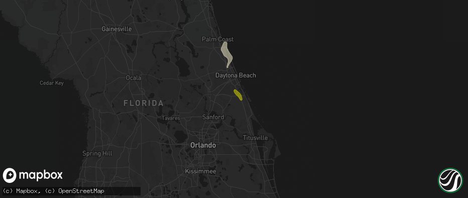 Hail map in New Smyrna Beach, FL on June 2, 2026