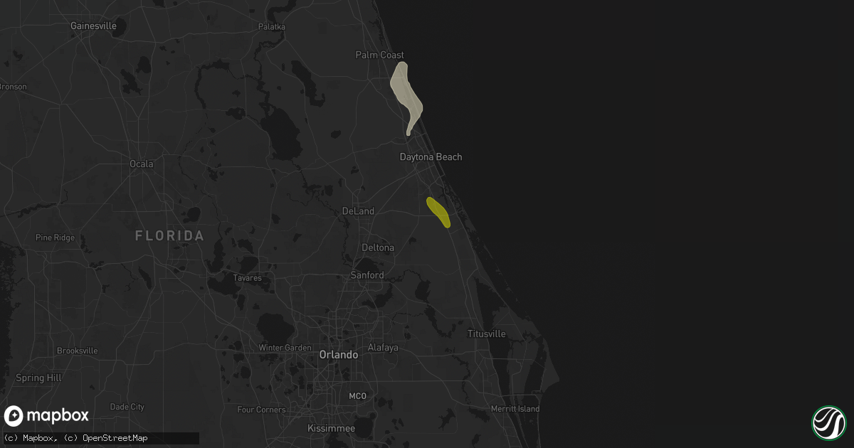 Hail map in New Smyrna Beach, FL on June 2, 2026