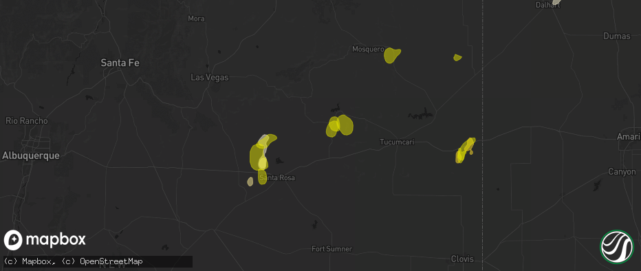 Hail map in Newkirk, NM on June 2, 2026