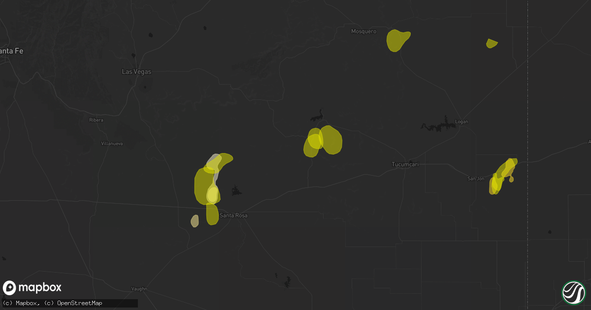 Hail map in Newkirk, NM on June 2, 2026