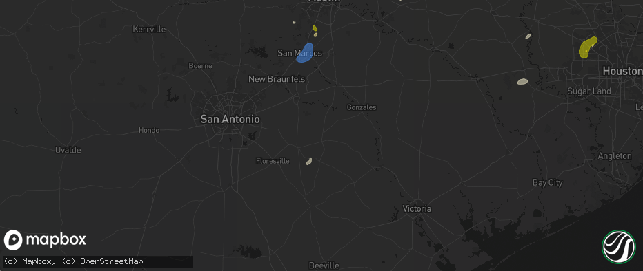 Hail map in Nixon, TX on June 2, 2026