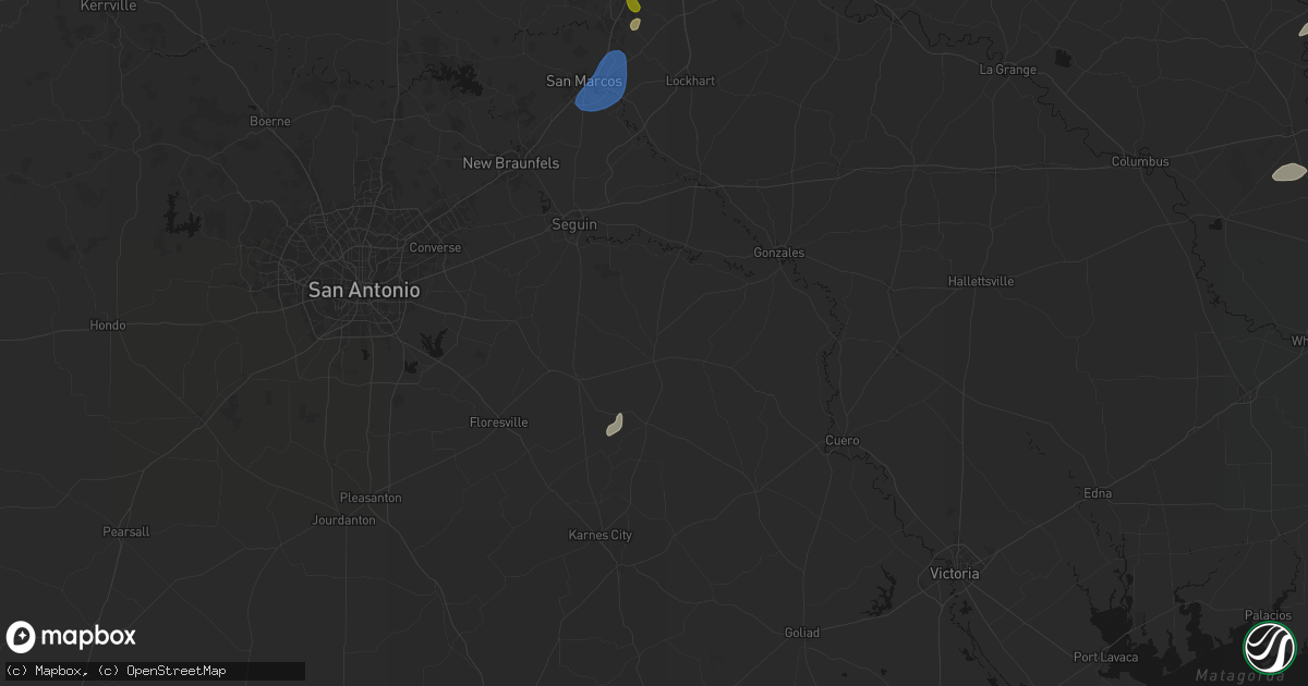 Hail map in Nixon, TX on June 2, 2026