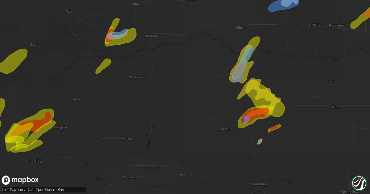 Hail map in Norris, SD on June 2, 2026