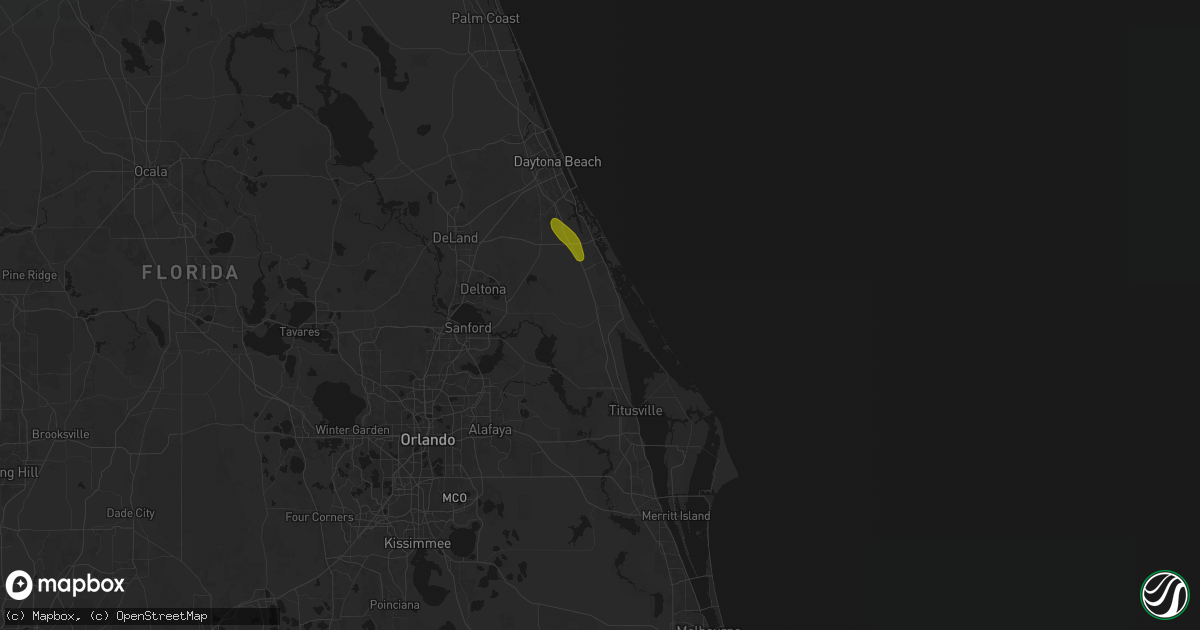 Hail map in Oak Hill, FL on June 2, 2026