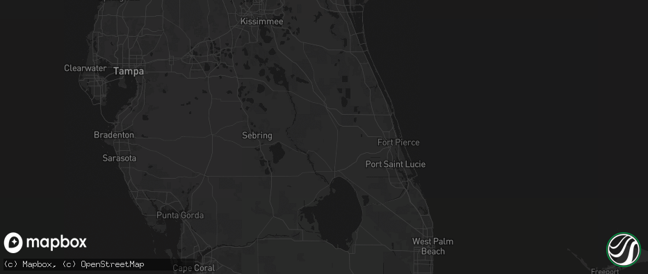Hail map in Okeechobee, FL on June 2, 2026