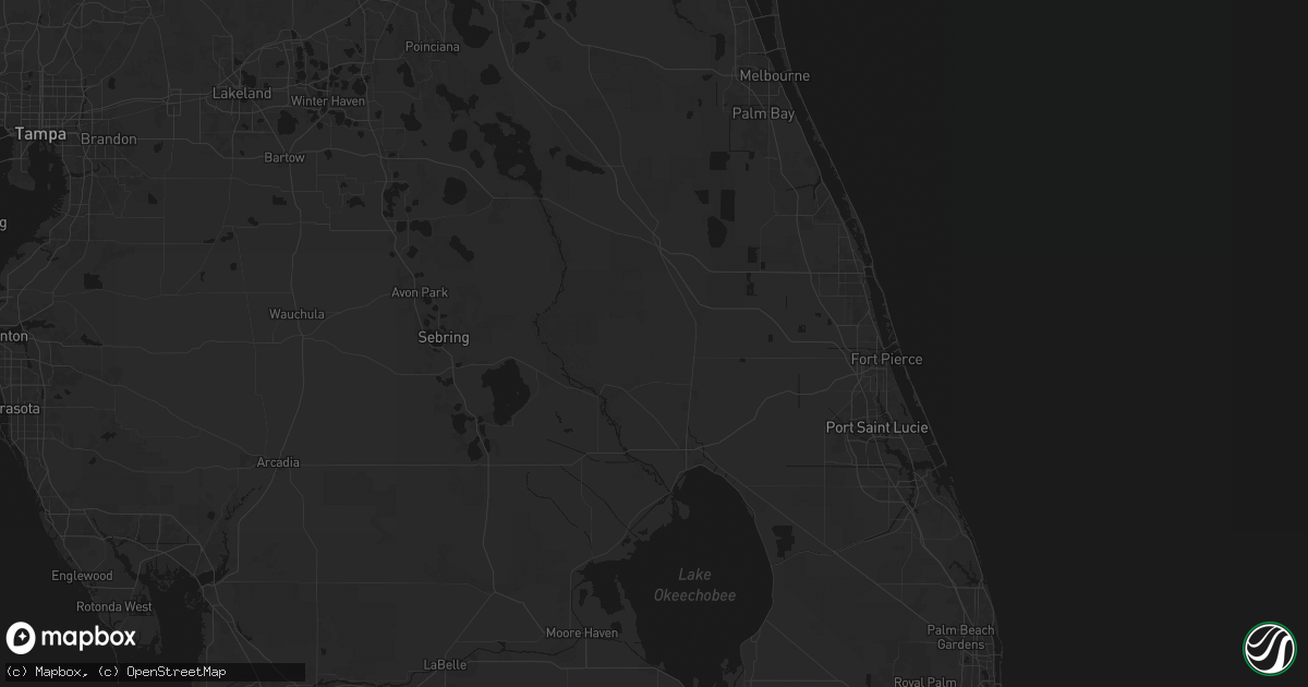 Hail map in Okeechobee, FL on June 2, 2026