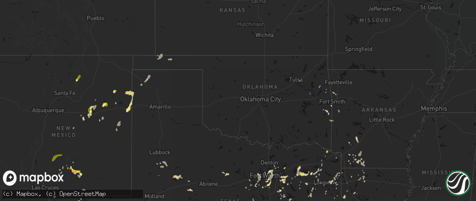 Hail map in Oklahoma on June 2, 2026