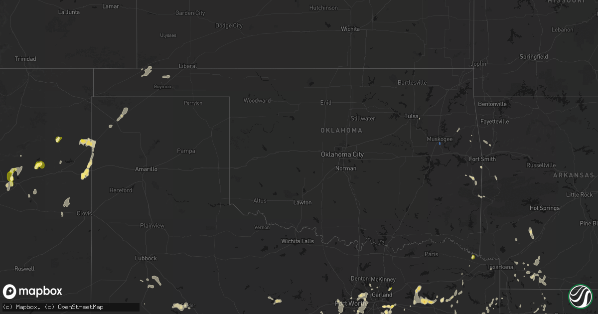 Hail map in Oklahoma on June 2, 2026