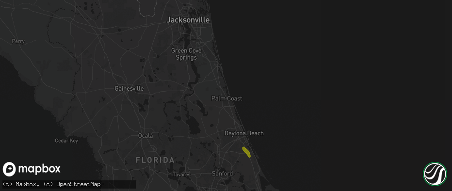 Hail map in Palm Coast, FL on June 2, 2026