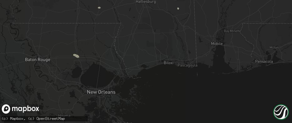 Hail map in Pass Christian, MS on June 2, 2026