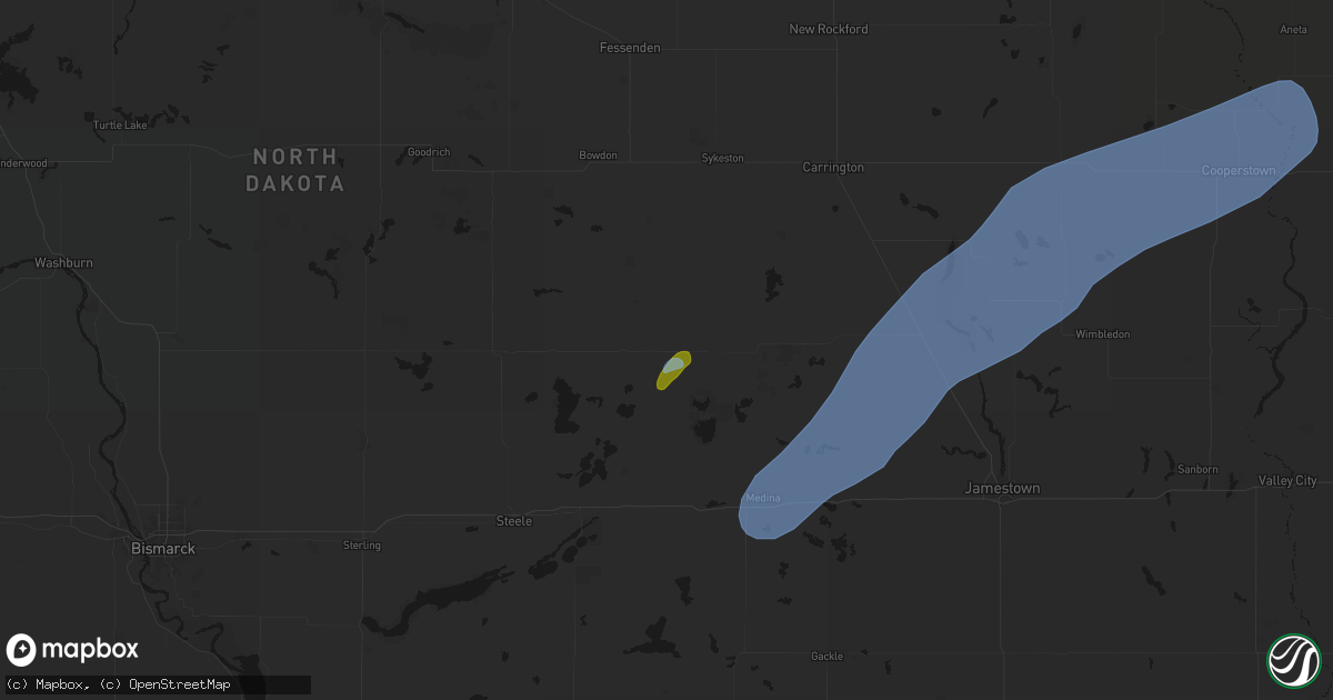 Hail map in Pettibone, ND on June 2, 2026