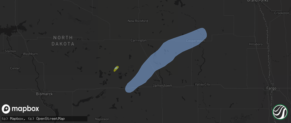 Hail map in Pingree, ND on June 2, 2026