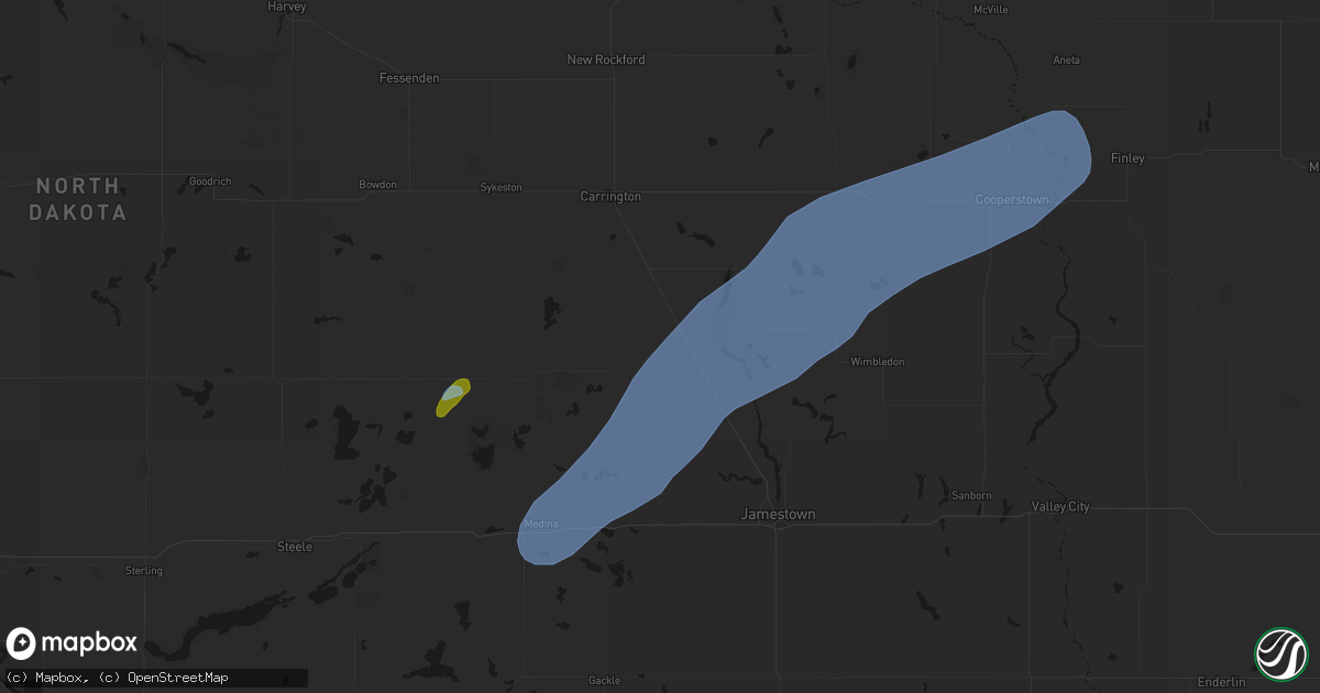 Hail map in Pingree, ND on June 2, 2026