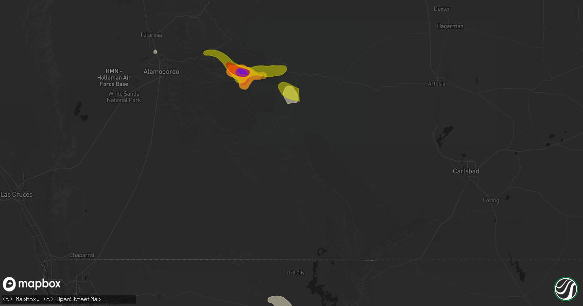 Hail map in Pinon, NM on June 2, 2026