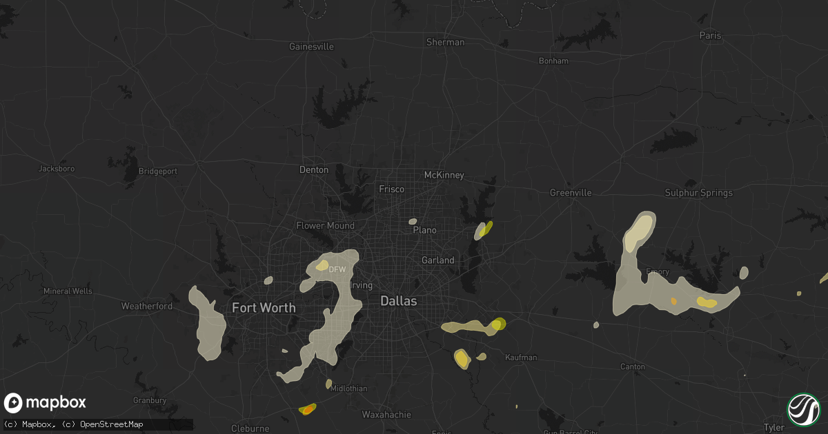 Hail map in Plano, TX on June 2, 2026
