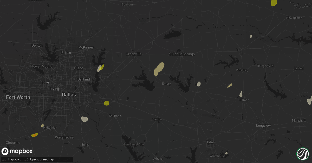 Hail map in Point, TX on June 2, 2026