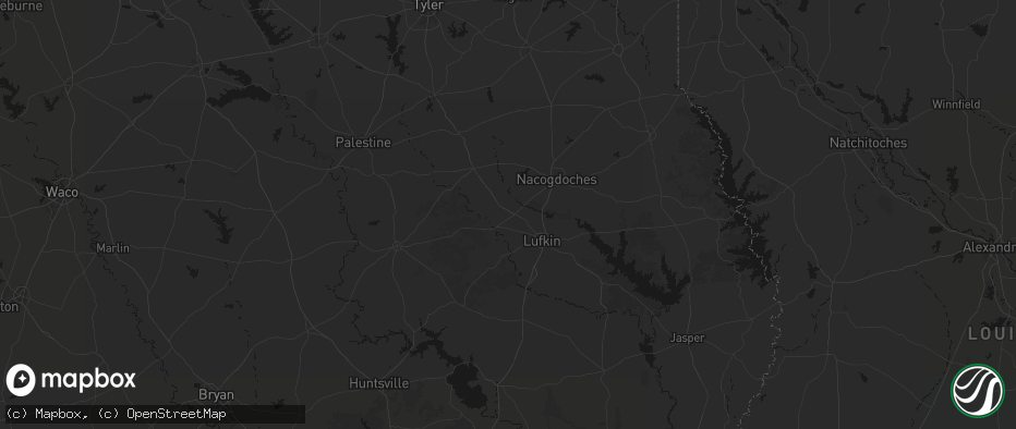 Hail map in Pollok, TX on June 2, 2026