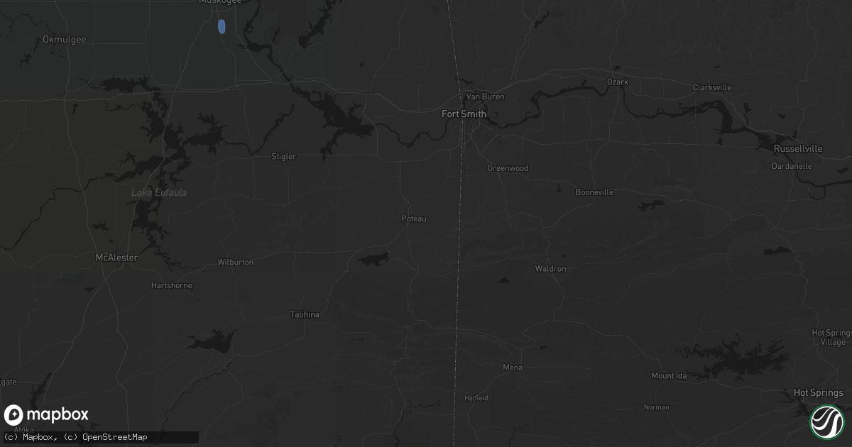 Hail map in Poteau, OK on June 2, 2026