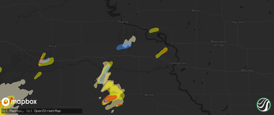 Hail map in Presho, SD on June 2, 2026