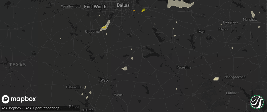 Hail map in Purdon, TX on June 2, 2026