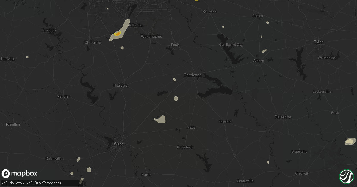 Hail map in Purdon, TX on June 2, 2026